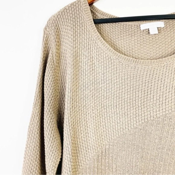 New York & Company Brown Tan‎ Ribbed Sweater Top XL - Picture 3 of 6